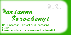 marianna koroskenyi business card